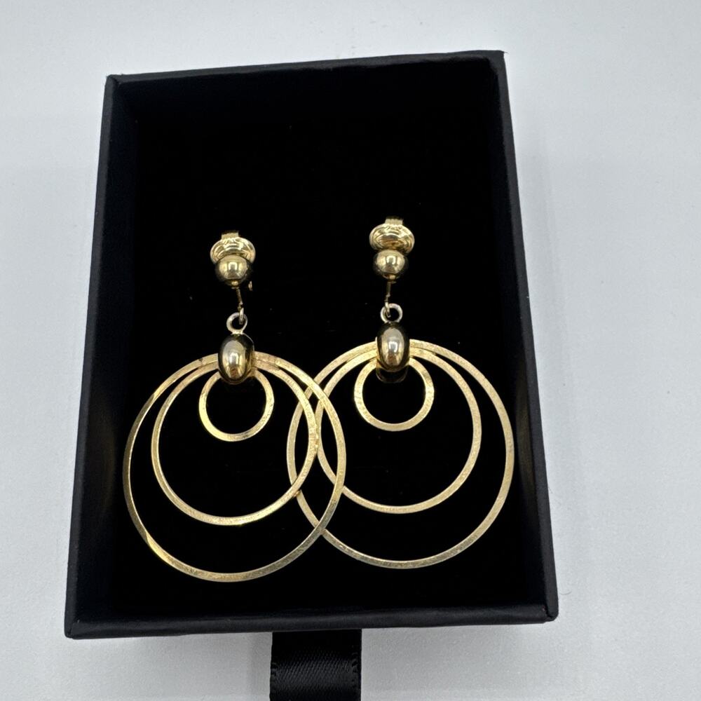 Vintage Sarah Coventry clip on Earrings Golden Gypsy #7276 MIB